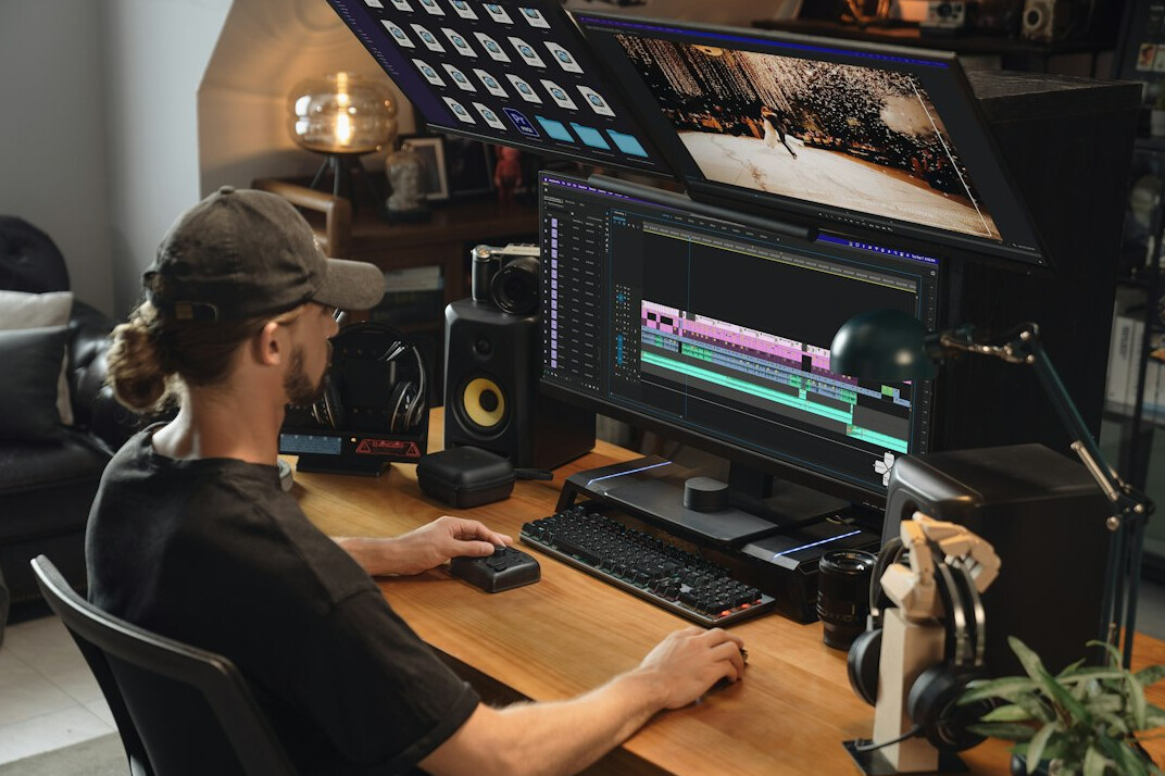 video editor working