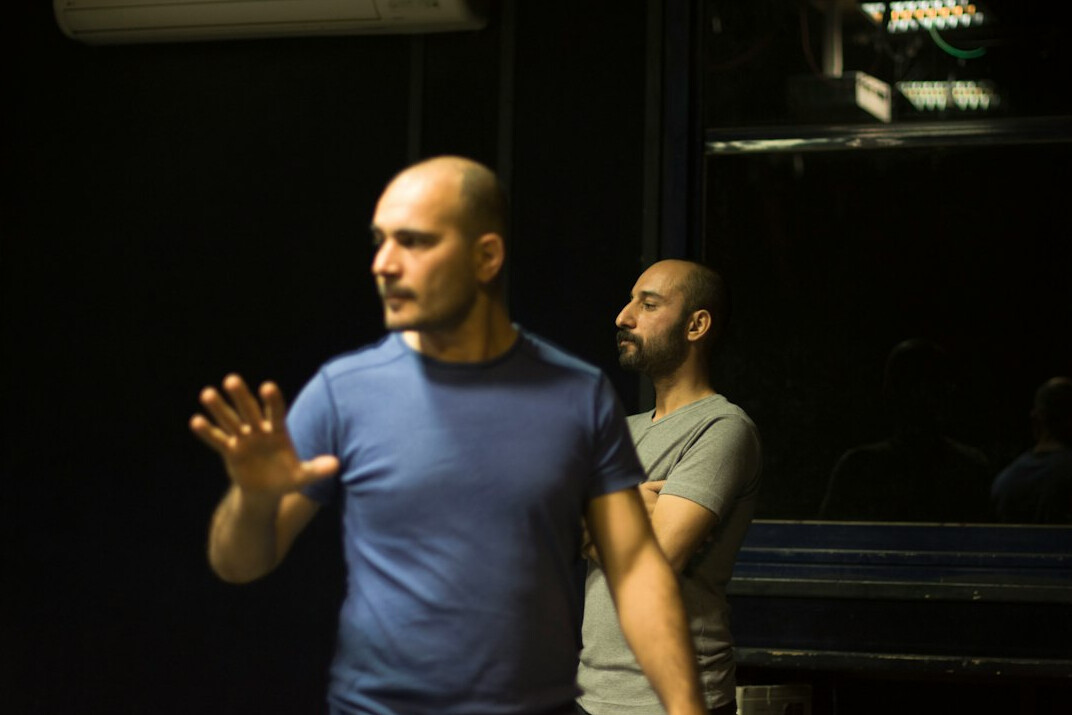 actor rehearsing lines