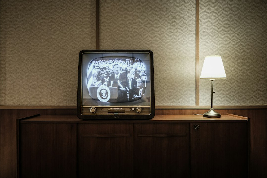 old family photo with tv